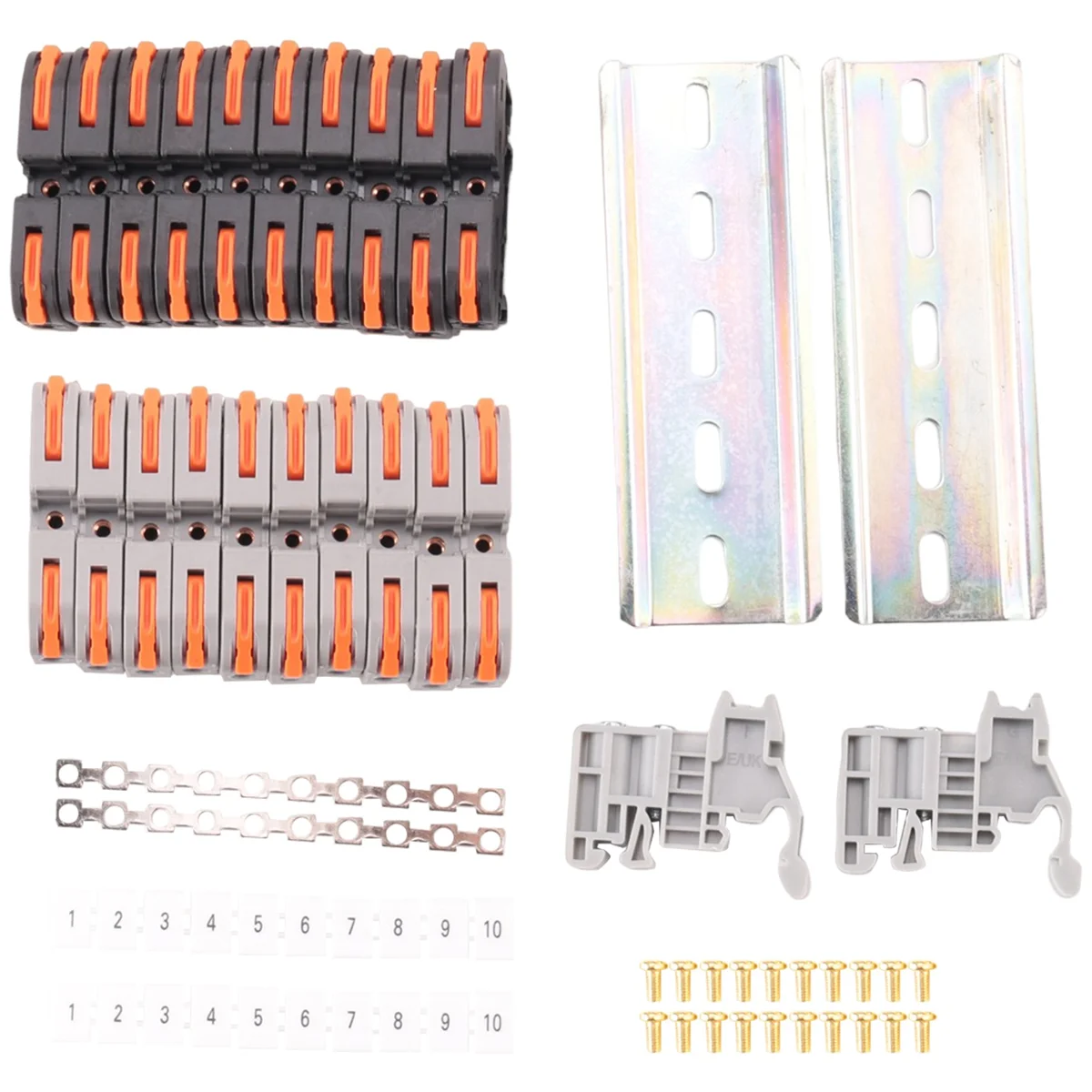 Комплект клеммных колодок на DIN-рейку с универсальными компактными разъемами