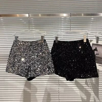 2022 new bling sexy women sequin shorts high waist zip bodycon shorts feminino skinny party club shorts