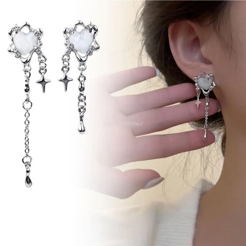 

Женские серьги-кисточки в виде звезд