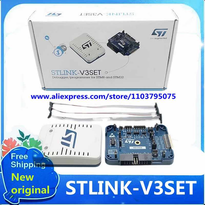 Фото 1 шт./лот, новый оригинальный процессор STLINK-V3SET на базе STM8S STM32, программатор 5 В USB 2,0, JTAG DFU, аутентичный, не клон ST LINK V3 №2