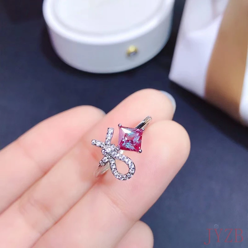 

Natural Alexander Gemstone Ladies Fashion Gemstone Ring Pillow-cut solid 925 sterling silver jewelry natural gem engagement