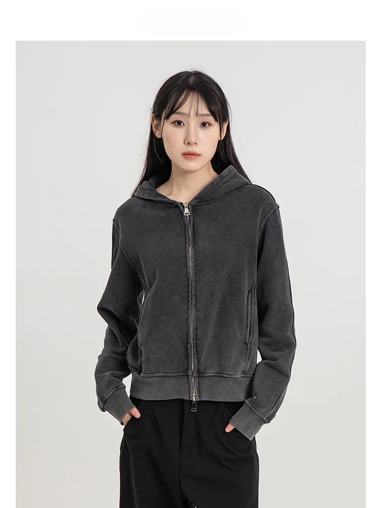 Oussez оригинальная короткая толстовка с капюшоном верхняя одежда женская весна и