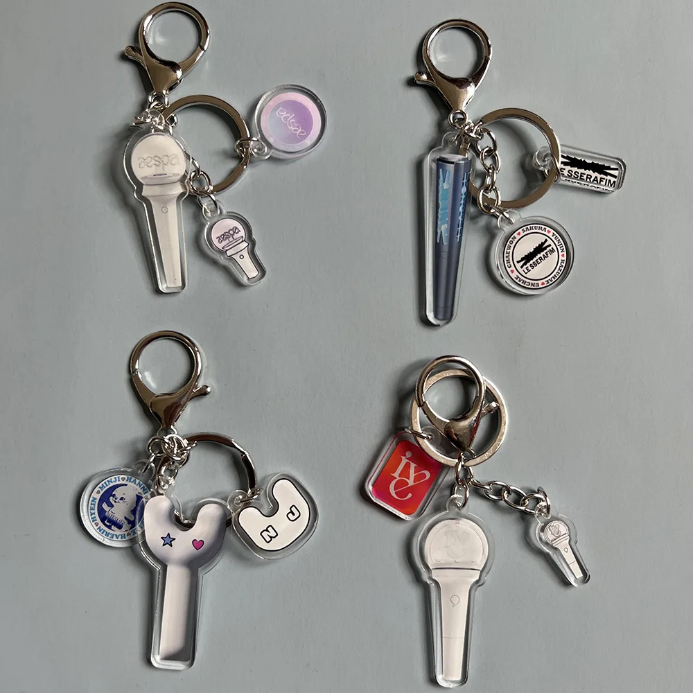 

LE SSERAFIM Support lamp keychain IVE NEWJEANS AESPA Acrylic keyring pendant