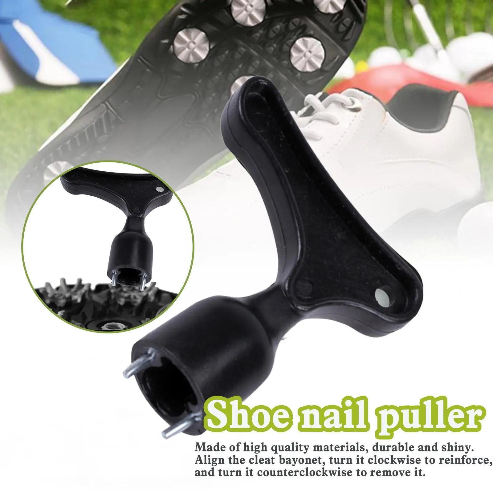 

1Pc Golf Spike Wrench Plastic Black Golf Shoe Cleats Tranning Tool Wrench Aids Spike Club Accessories Removal G1A8