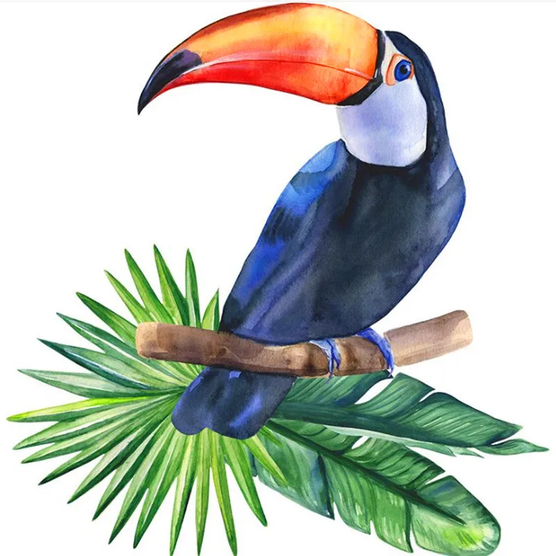 

1Pcs Cartoon Cute Parrot Green Planting Wall Stickers For Children's Room Porch Wall Beautification Decorative Wallpaper