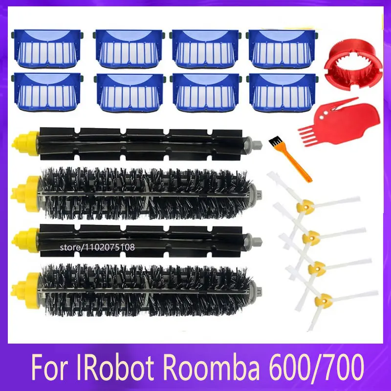 

Replacement Part Kit For IRobot Roomba 600 Series 610 620 625 630 650 660 Vacuum Beater Bristle Brush+Aero Vac Filter+Side Brush