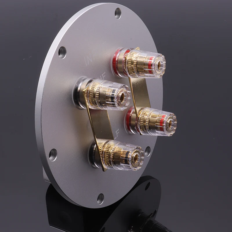 

Fever 4-position Round Aluminum Alloy Pure Copper Speaker Terminal Block Two-wire Crossover Speaker 4-position Terminal Post Box
