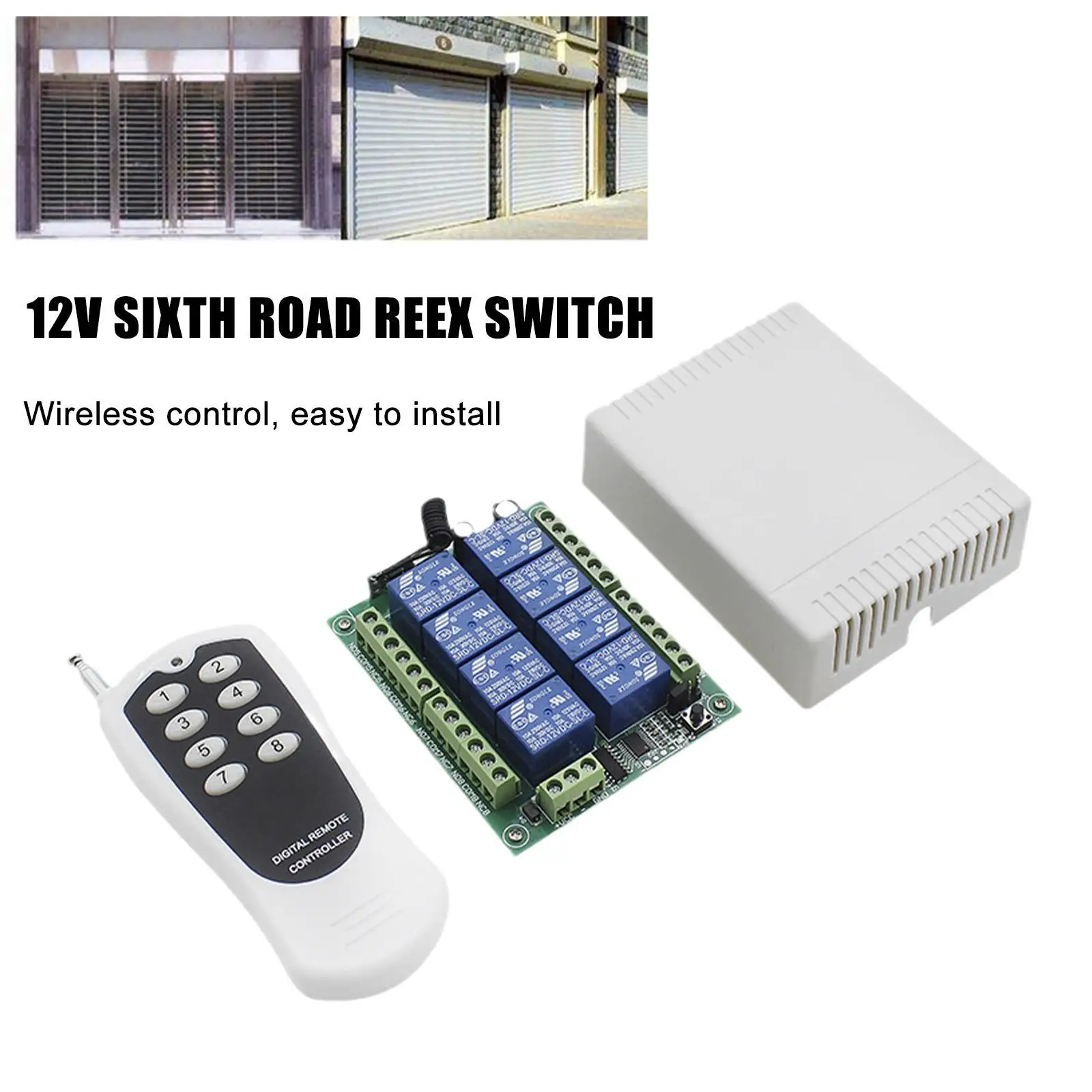 

DC 12V 6 Channel Relay Module Wireless 433MHz Remote Control Switch Transmitter Receiver Board