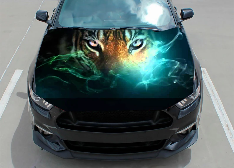 

Ferocious tiger animal car hood decal vinyl sticker graphic decal truck decal truck graphic hood decal custom any car