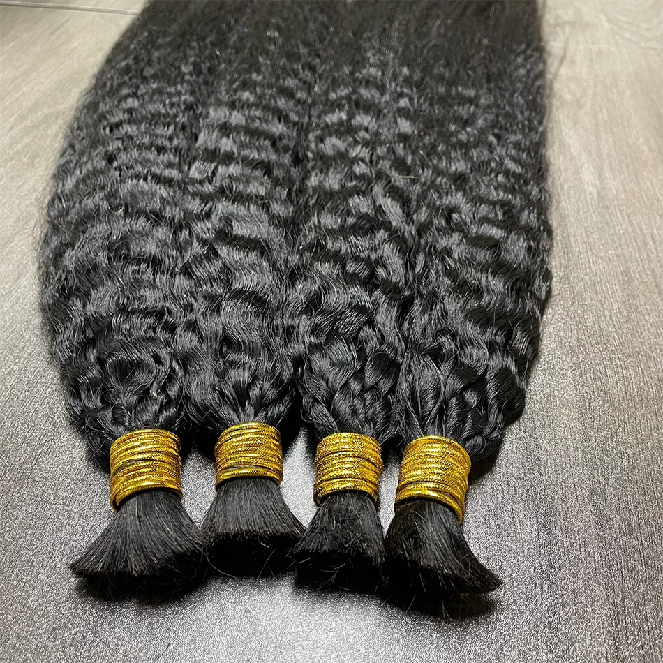 Натуральные волосы Kinky Straight Bulk, 100% необработанные, для плетения кос, 50 г, 100 г, без трессов, для плетения. (art.: 3920db35ca74e) - 3920db35ca74e