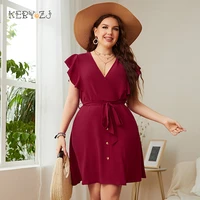 keby zj plus size womens dresses summer chiffon deep v sexy red mini short dress urban office elegant casual womens dresses