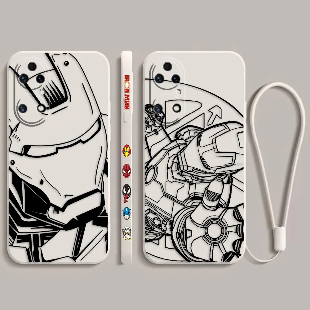 

Marvel Funny Iron Man Black Comics Case For Huawei P50 P50E P40 P30 P20 P10 Mate 40 40E 30 20 20X 10 Pro Plus Lite 4G 5G Cover