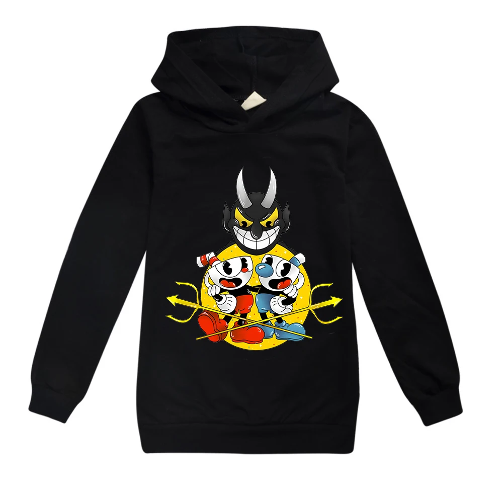 

Kids Kawaii Cuphead Print Hoodies Children Clothing Baby Boys/Girls Clothes Long Sleeve Autumn Streetwears 100% Cotton 2-15Y
