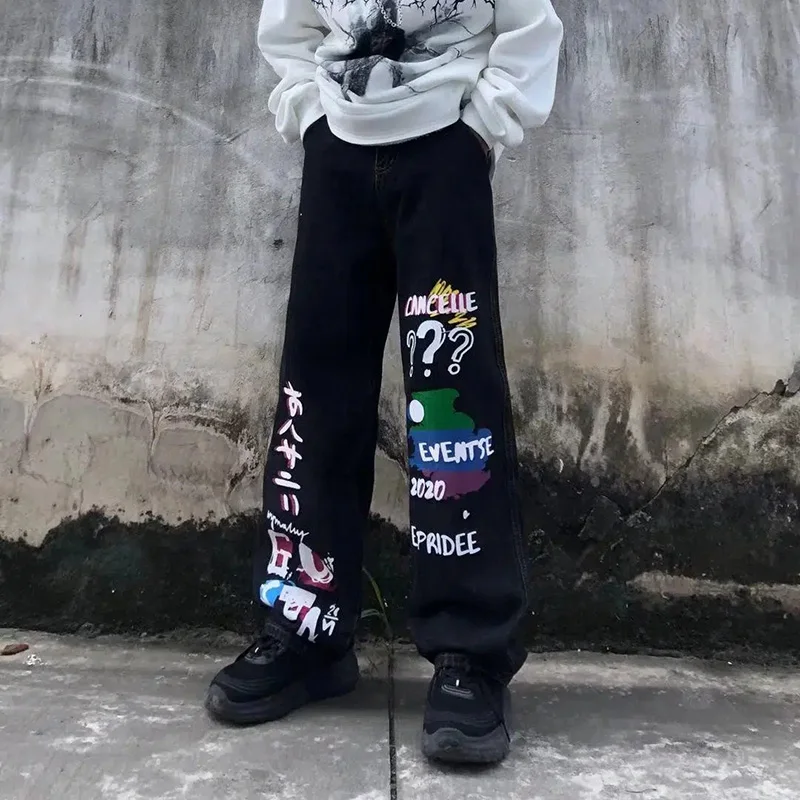 New Japanese Streetwear Hiphop Loose Straight Wide Leg Baggy Pants Men'S Trend Ruffian Handsome Versatile Original Pants Unisex