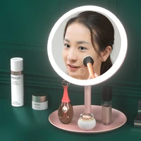 led make up mirror female student dormitory beauty mirror with lamp table light mirror portable folding vanity mirror charging