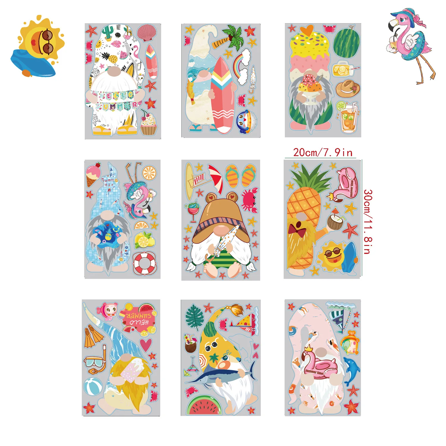 Декоративные виниловые наклейки на тему летнего фестиваля Гаваи декорации