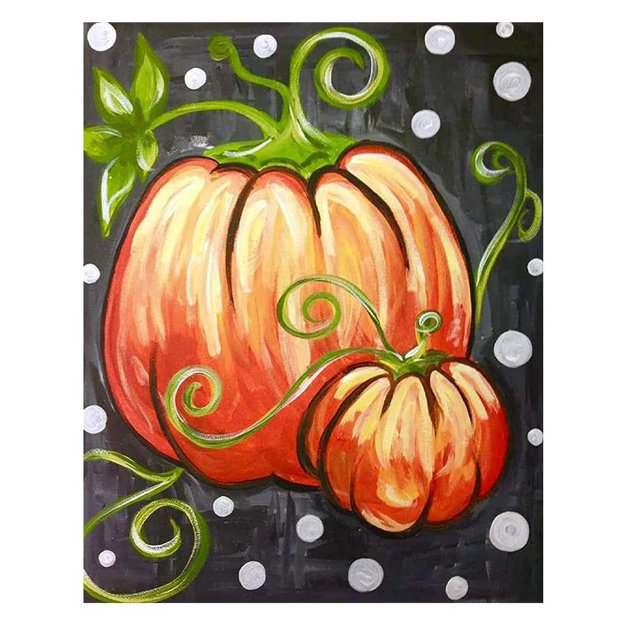 

cross language Pumpkin Halloween Plant DIY Painting By Numbers Adults HandPainted On Canvas Pictures By Numbers Wall Art Decor