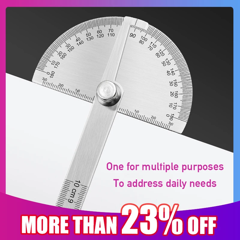 

Stainless Steel Protractor Ruler Angle Gauge Arc Semicircle Ruler 180 Degree Adjustable Measuring Tool for Painting
