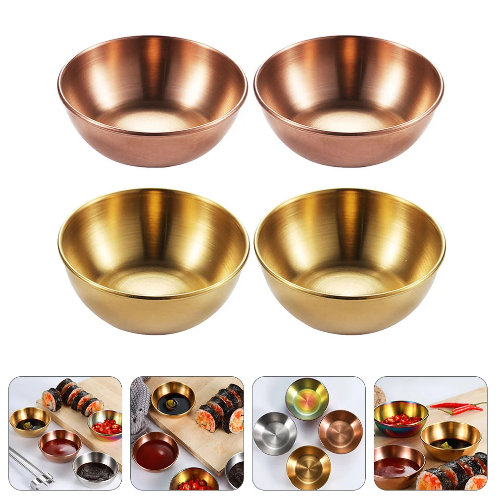 

Sauce Dishes Bowls Dish Stainless Steel Dipping Soy Plate Cups Bowl Serving Plates Dessert Pinch Metal Ketchup Condiment Wasabi