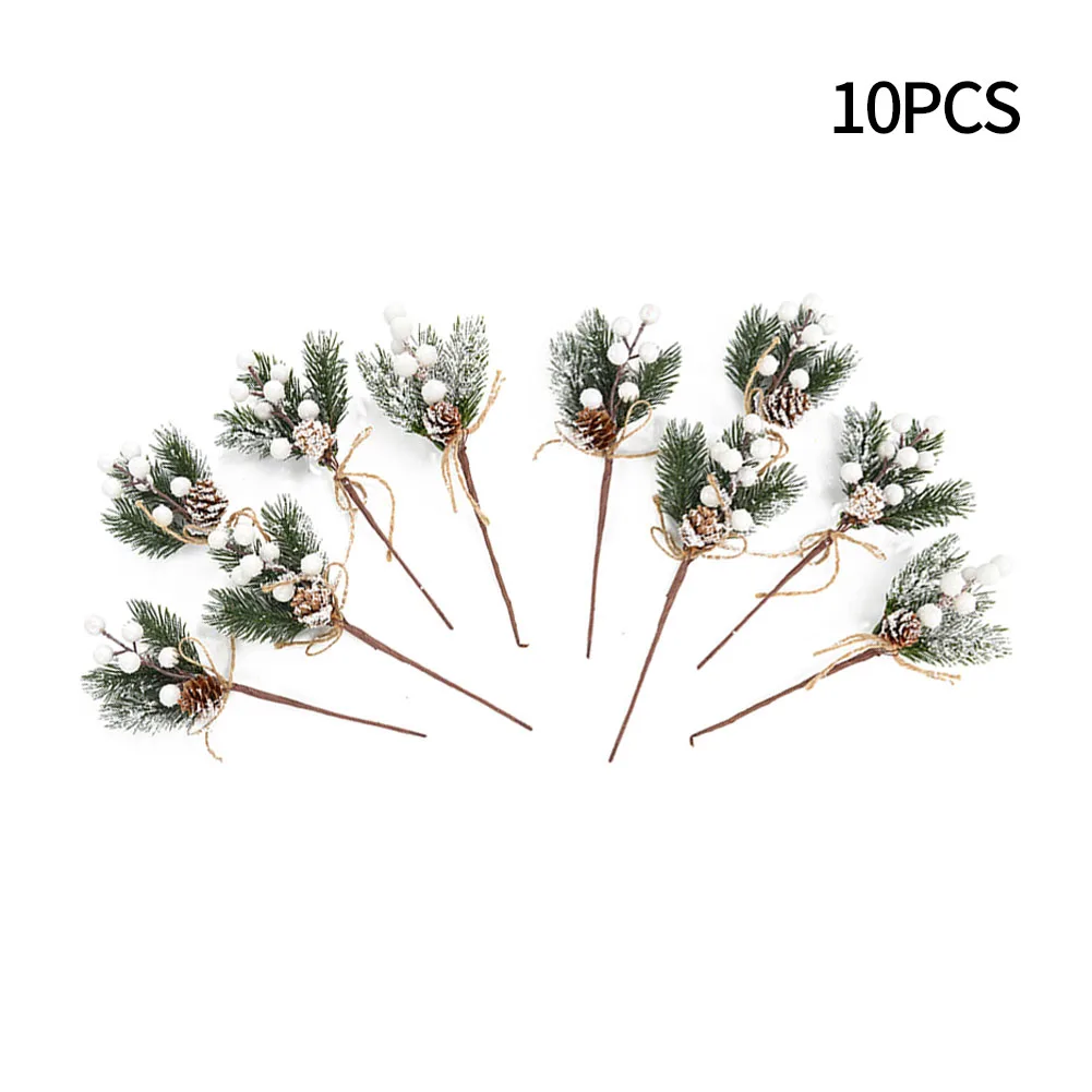 

5/10pcs Artificial Plants Pine Berry Xmas Decor Holly Flower DIY Wreath Christmas Decorations Branch BouquetOrnament