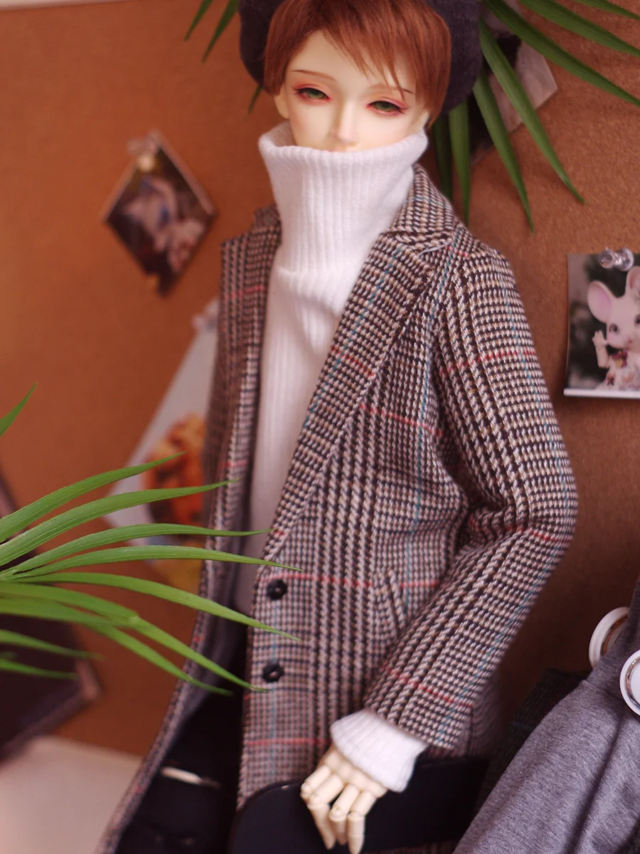 Фото D09-P356 игрушка ручной работы 1/3 MSD SD13 SD17 POPO68, одежда для кукол BJD, розово-серое шерстяное пальто, длинная ветровка, 1 шт. №5