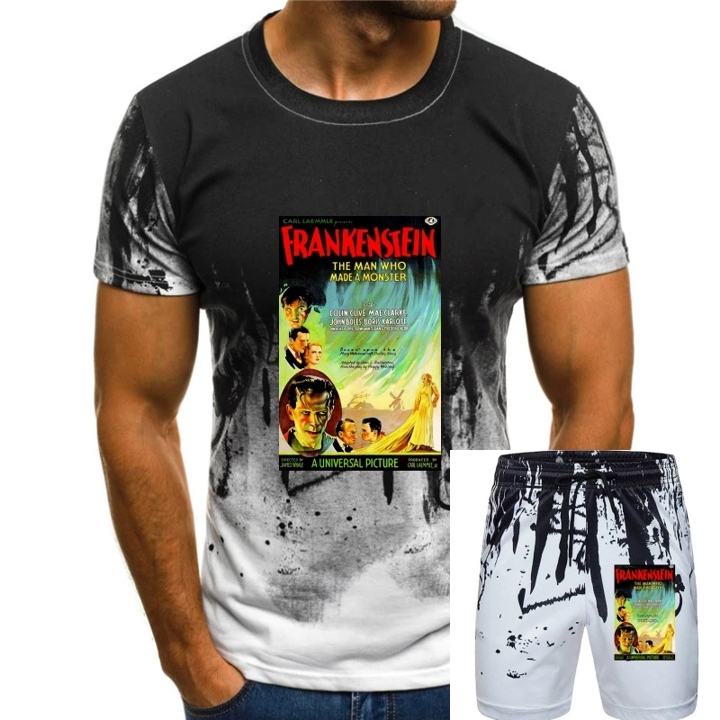 

Frankenstein Movie Poster Women'S T Shirt Womens Streetwear Tshirt 3D Print T Shirts Black Of White Tee Shirt Big Size Women