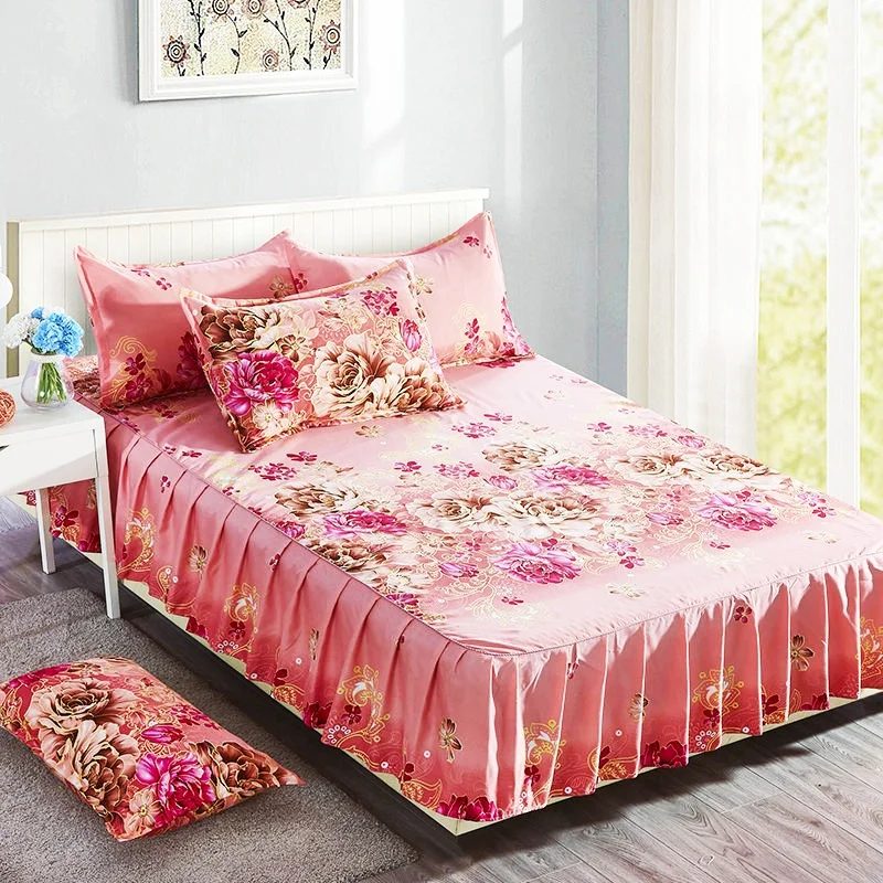 

1PCS Bedspread Print Flower Bed Sheets Protect For King/Queen 1.5/1.8/2M Bed Double Size Home Bed Bedding Cover Flat Sheet