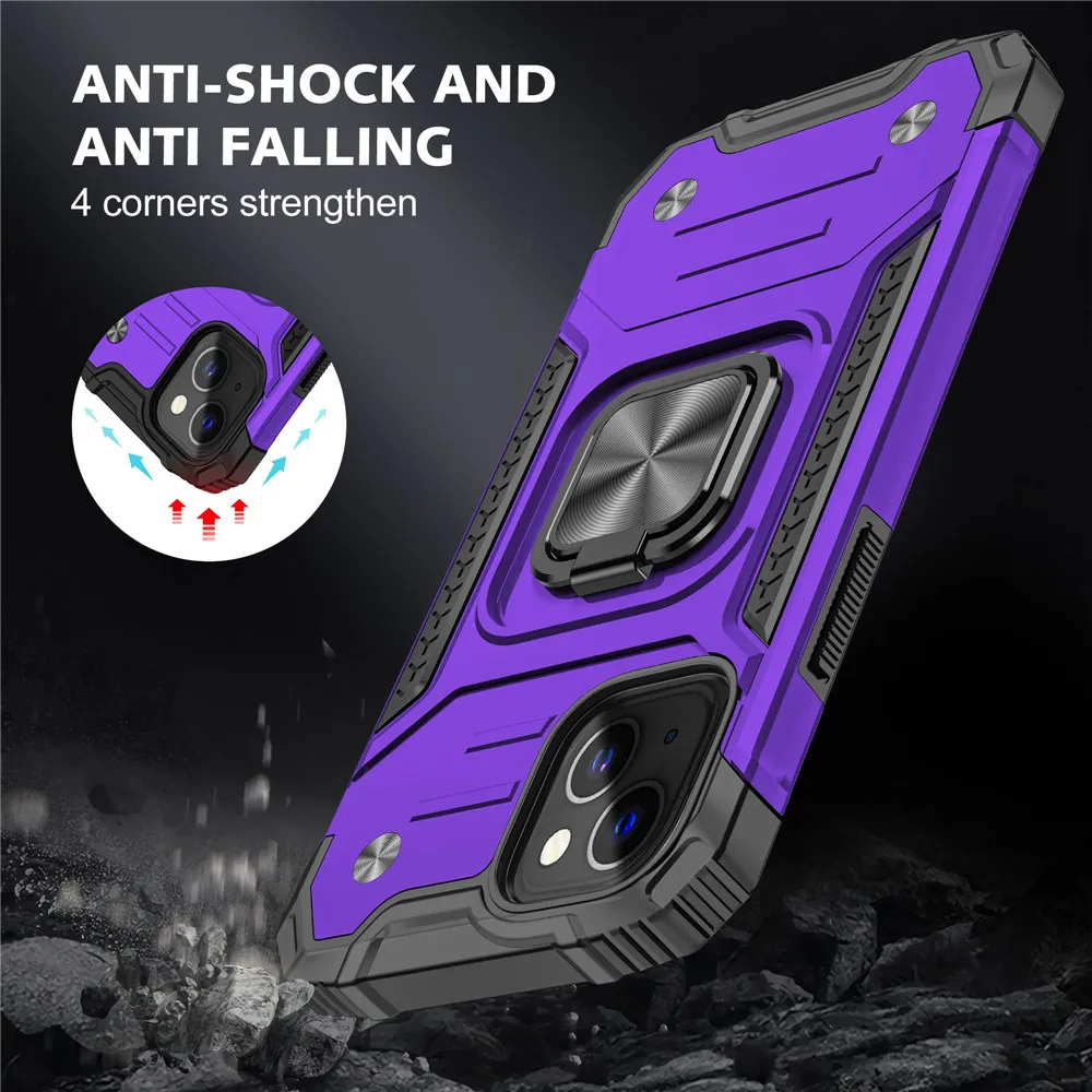 

Phone Case For iPhone 14 Plus Case For iPhone 14 Pro 13 Mini 12 11 XS XR X SE Armor Car Ring Cover On For iPhone 14 Plus Funda