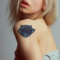 rose flowers vine waterproof temporary tattoo sticker blue pearl necklace cross fake tattoos flash tatoos arm body art for women