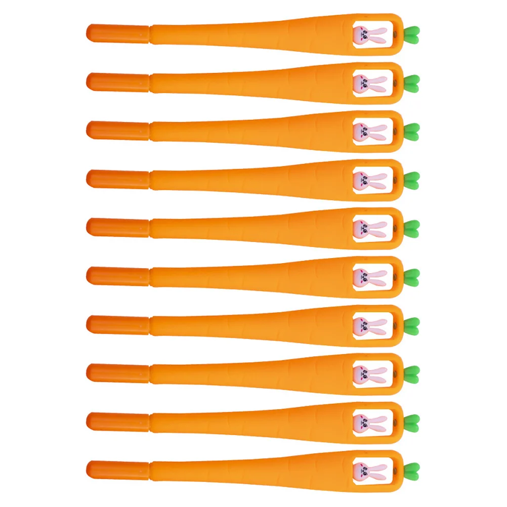 

Чернильные ручки с морковкой, 10 шт., 0. 5 мм, черная морковка, искусственная кожа для школы, офиса, корзины, подарки для детей