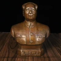 8 tibetan temple collection old bronze patina chairman mao chinese leader half body statue worship hall town house exorcism