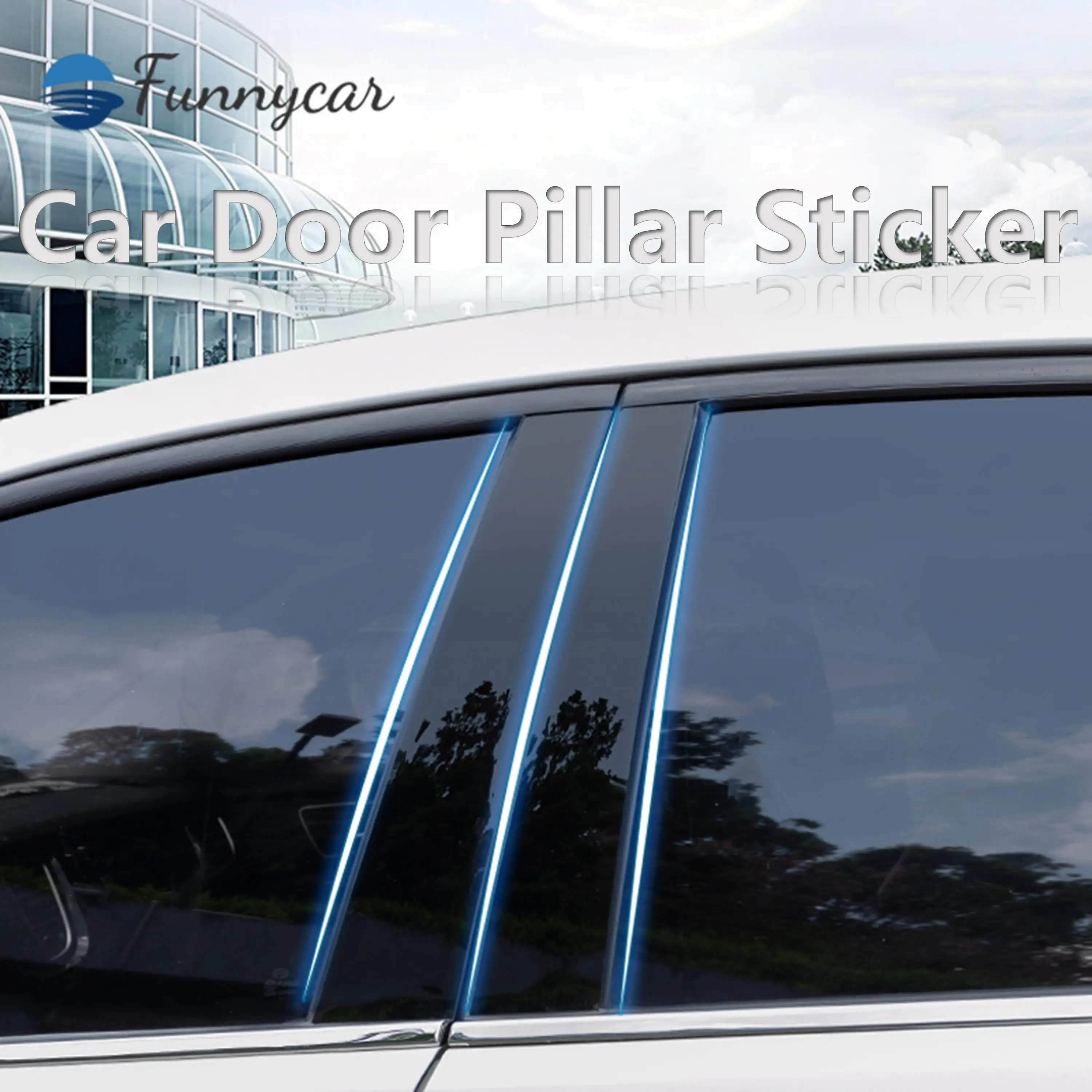 

8Pcs Car Window Door Column BC Pillar Post Cover Trim for Honda HRV Vezel 2014-2021 Black Mirror Effect PC Sticker