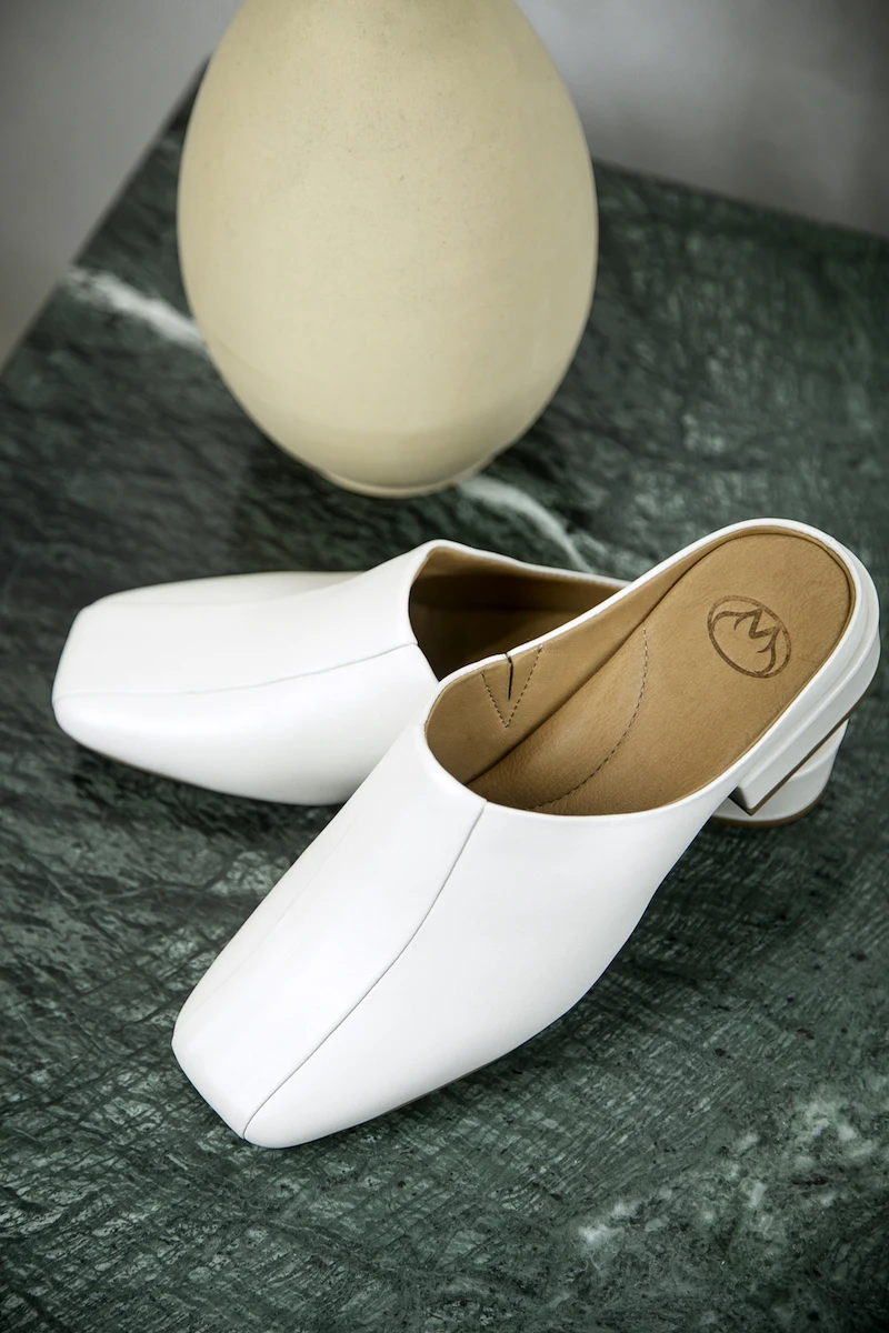 Women's Genuine Leather Sheepskin Muller Shoes Semi Slippers Stylish Fashion Soft And Comfort 5155