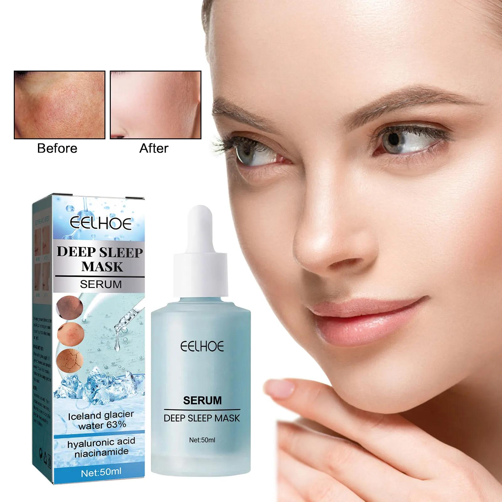 

Deep Moisturizing Essence Brighten Skin Whitening Spots Remove Acnes Improve Dullness Rough Shrink Pores Lifting Firming Serum