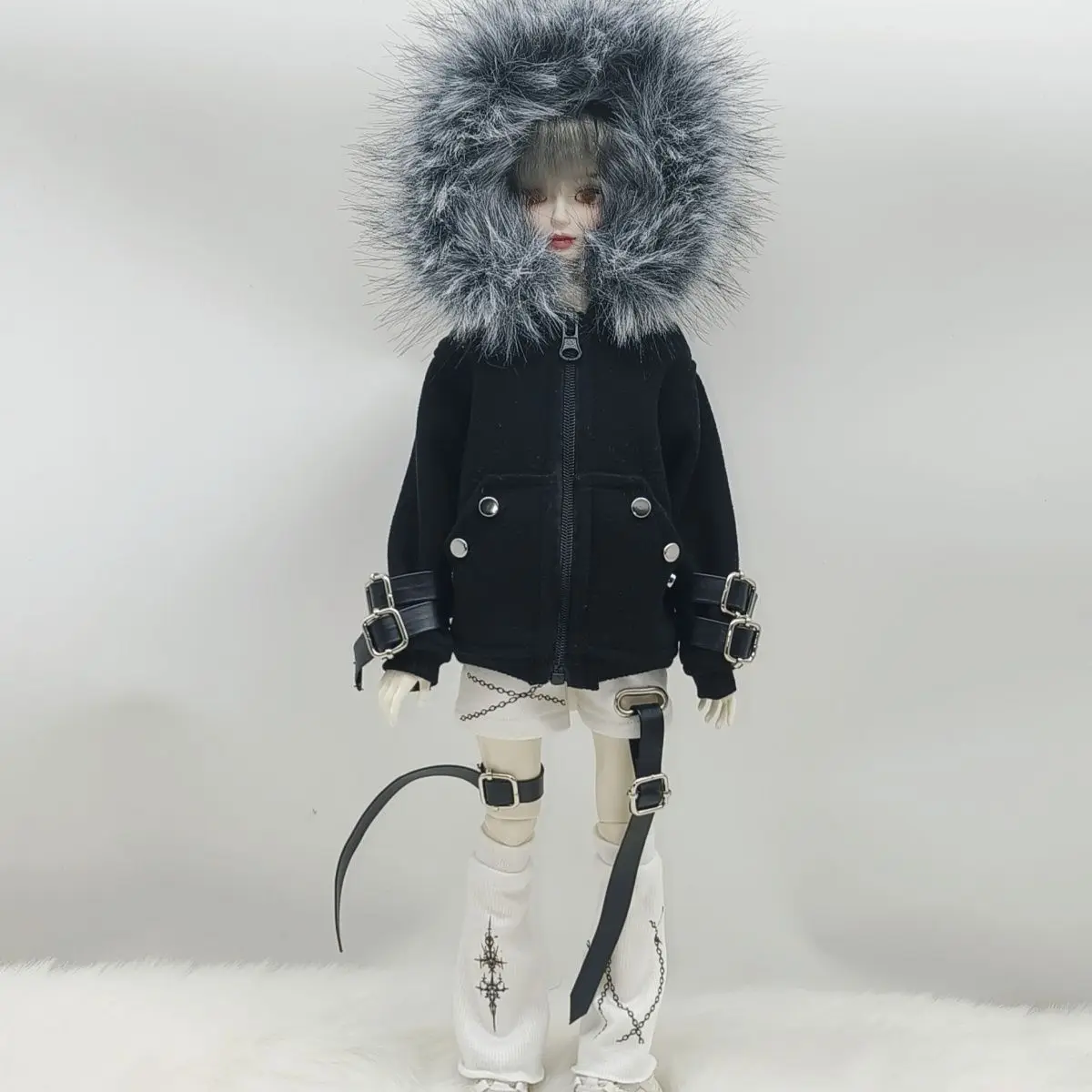 Фото Одежда для кукол 1/4, 1/6, для кукол BJD 45/30 см (мужские и женские), куртка с капюшоном и меховым воротником, игрушки для переодевания, подарок, аксессуары для кукол, без куклы. №1
