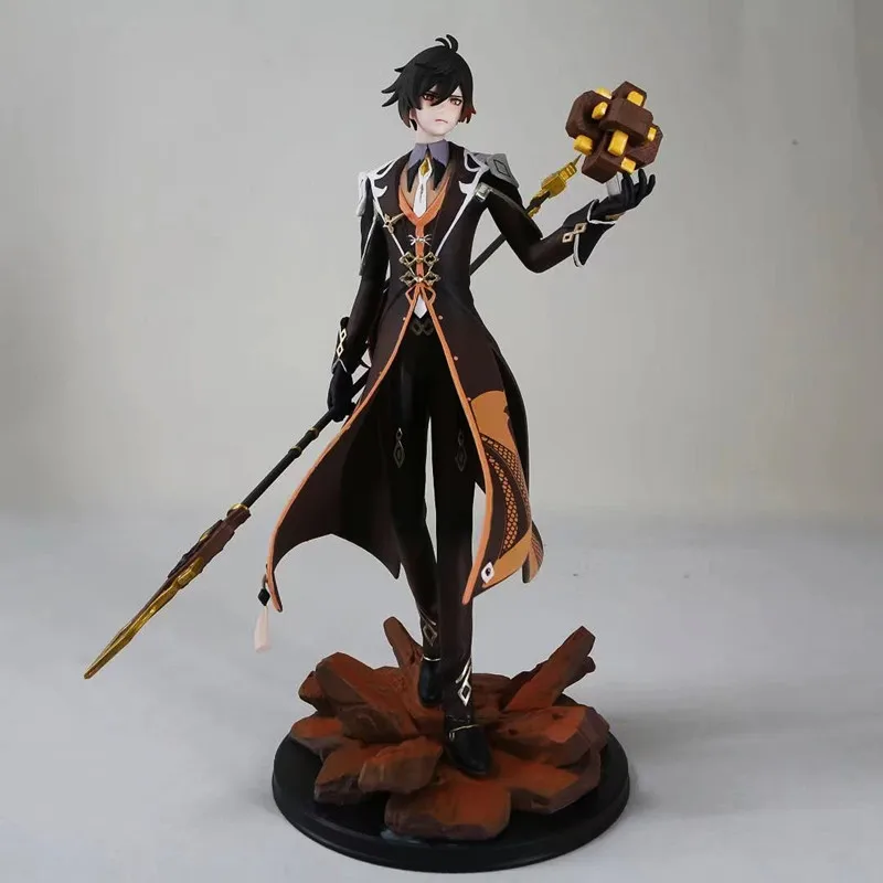 

28cm Genshin Impact Anime Figure Zhongli Action Figures Statue Genshin Zhongli Figurine Model Doll Pvc Desk Decoration kids toys