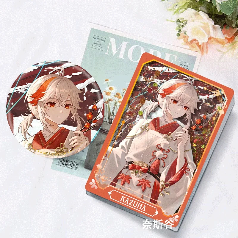 2024 аниме Genshin Impact Wind God Game Kaedehara Kazuha Venti Balladeer Xiao Quicksand Маджонг Значок Стенд Карты