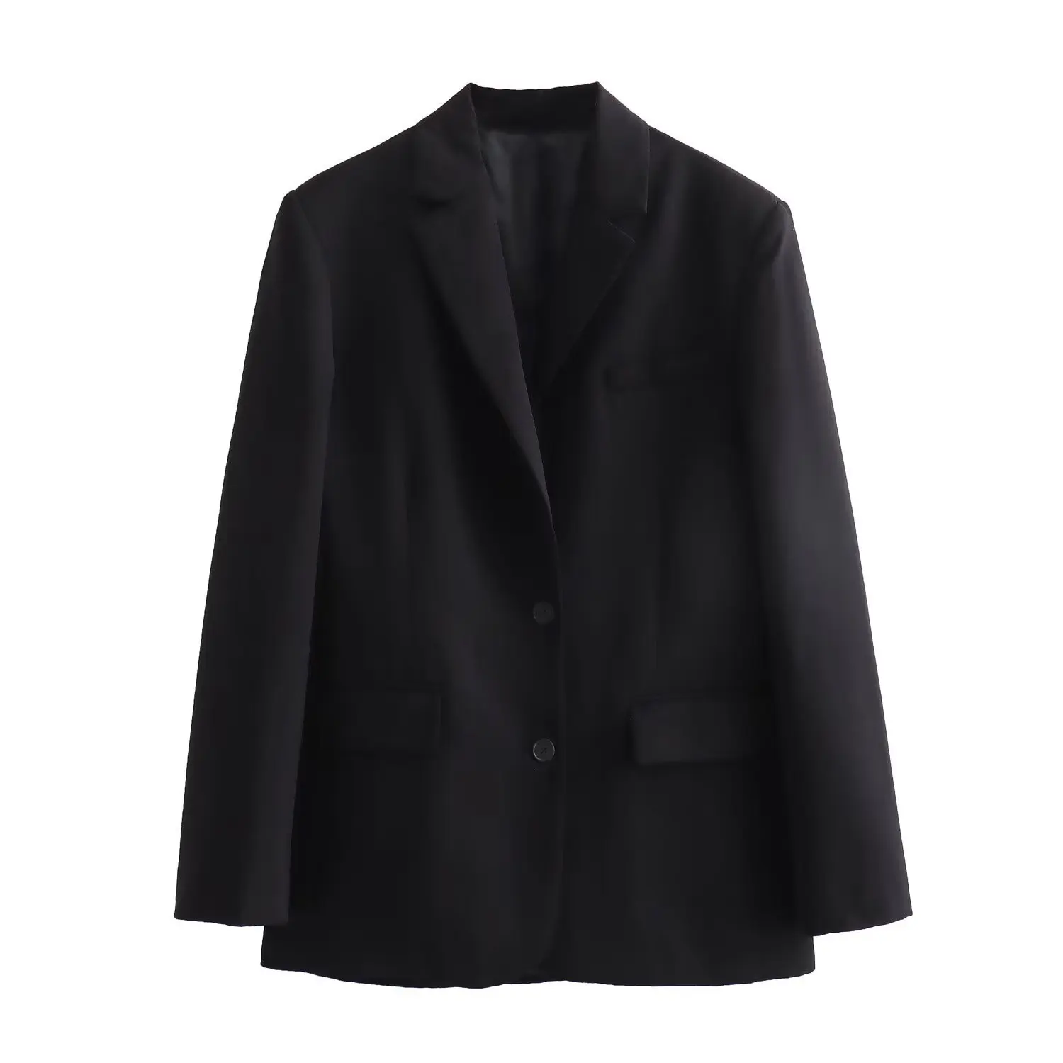 

Spring And Autumn Ladies Black Loose Blazer Suit Jacket Office Lady Commute Formal Single-Breasted Suit Jacket Women's Clothing