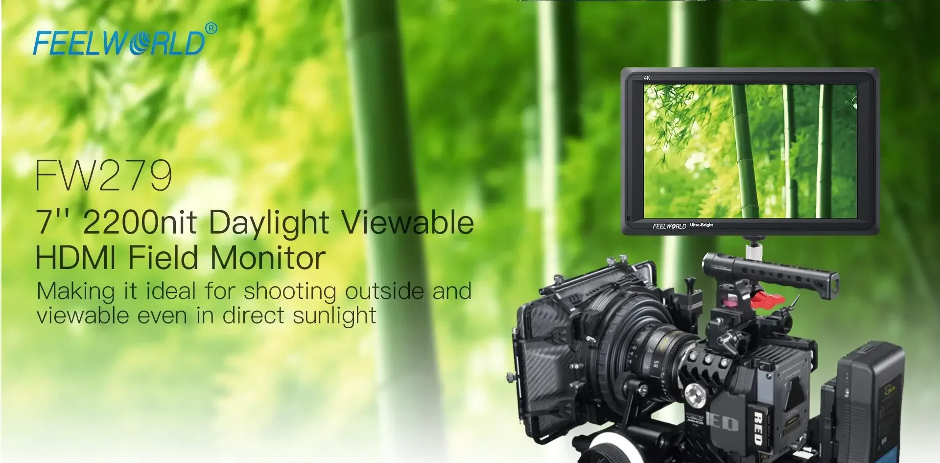 FEELWORLD FW279 7-дюймовая камера 2200nit с возможностью обзора дневного света Полевой