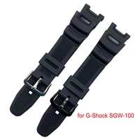 silicone strap watchband for casio g shock sgw 100 sgw100 rubber sport waterproof men replace band bracelet watch accessories