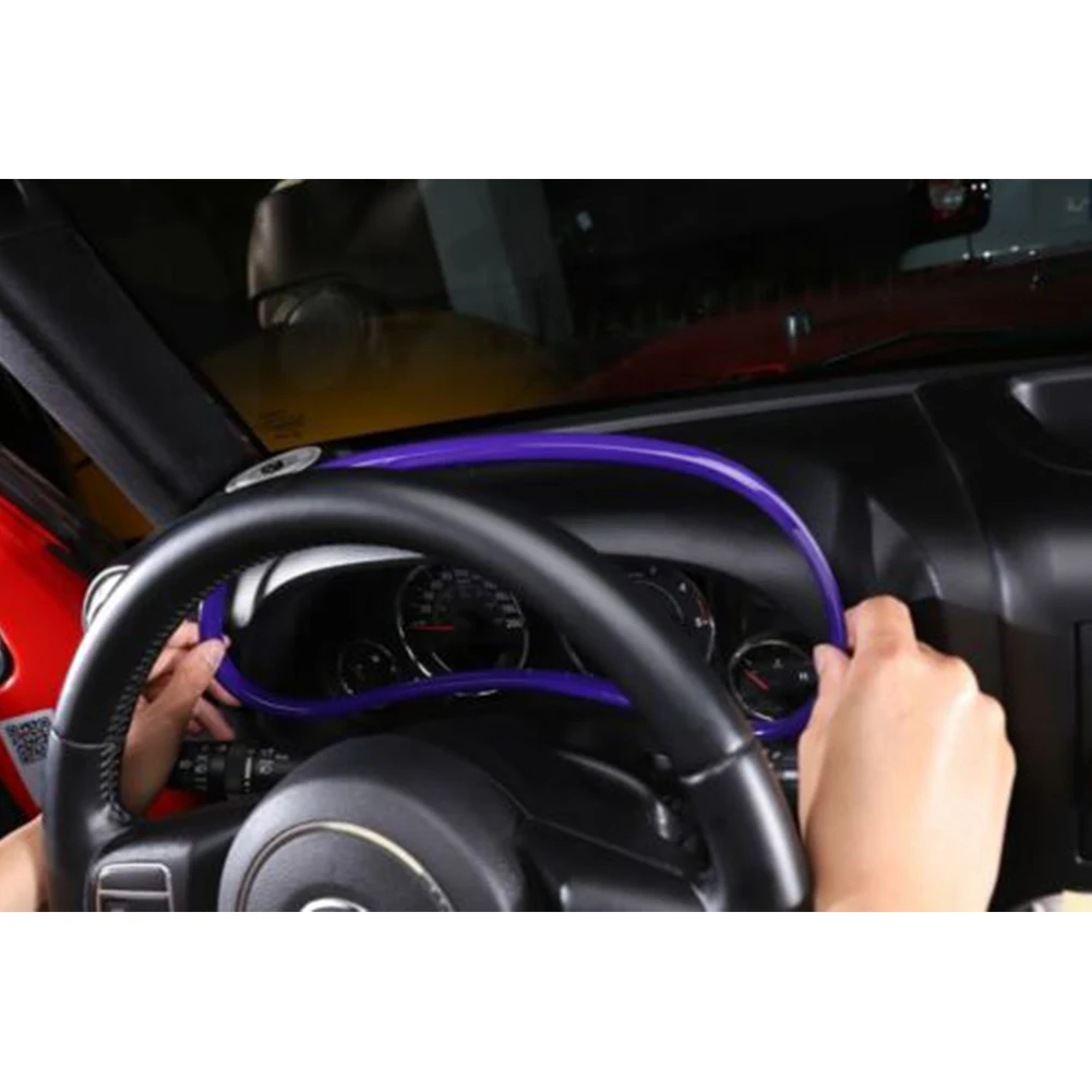 

Car Dashboard Interior Frame Cover Trim Purple Dash Board Moulding Sticker For Jeep Wrangler 2011-17