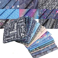 45145cm denim fabric washed thick garment printed fabrics for quilting sewing clothes pants skirt by the meter