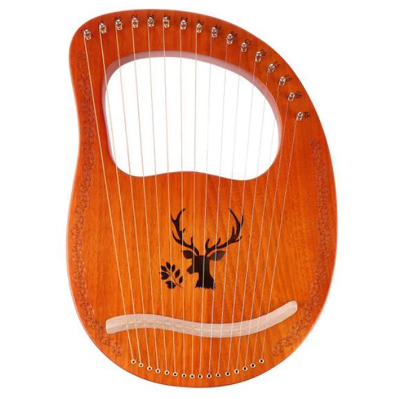 

Lyre Harp 16 Metal Strings Handheld Harp Mahogany String Instrument With Tuning Wrench For Music Lovers Beginners,Etc