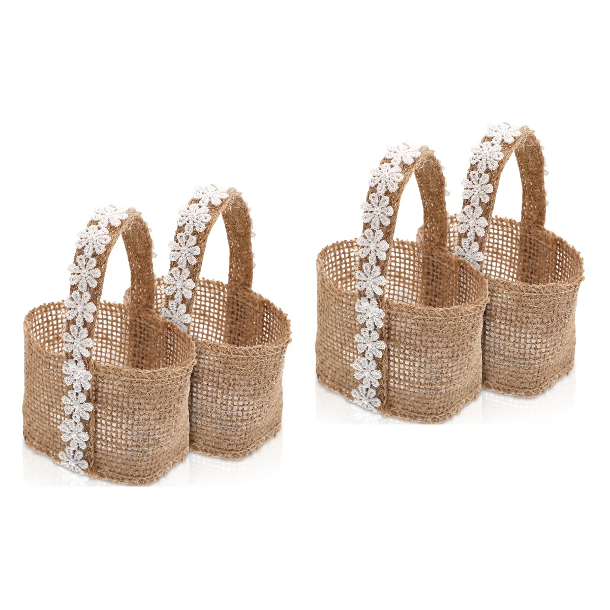 

4 pcs Party Candy Storage Pouch Linen Flower Wedding Decorative Supplies
