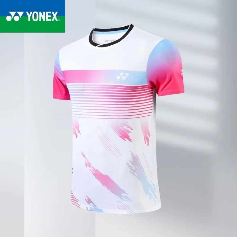 YONEX 2024 весенне-летний новый топ для бадминтона унисекс спортивная футболка