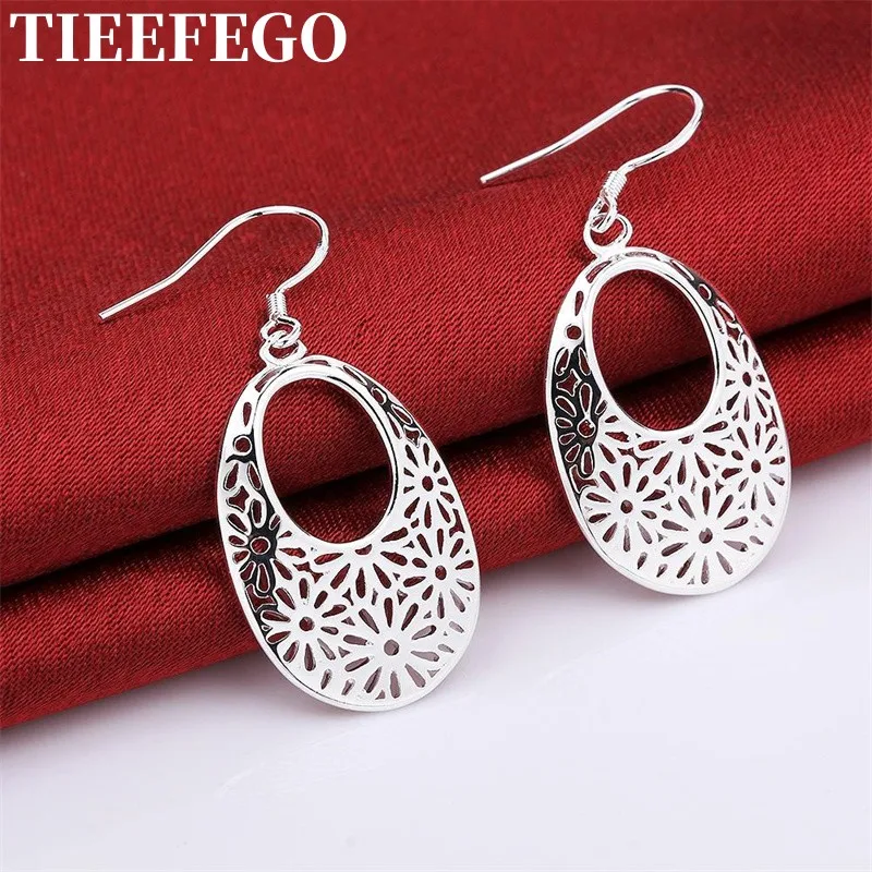 

TIEEFEGO 925 Sterling Silver Women's Earrings And Pendants Fashion Glamour Jewelry Party Wedding Gifts