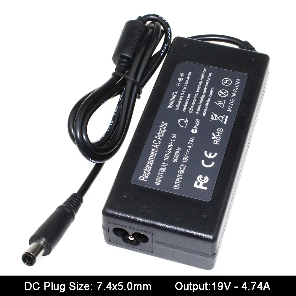 

19V 4.74A 7.4x5.0mm Notebook Adapter Power Supply For HP 63955-001 609940-001 PPP012H-S Pavilion Dv4 Dv5 G4 G6 G7 AC Charger