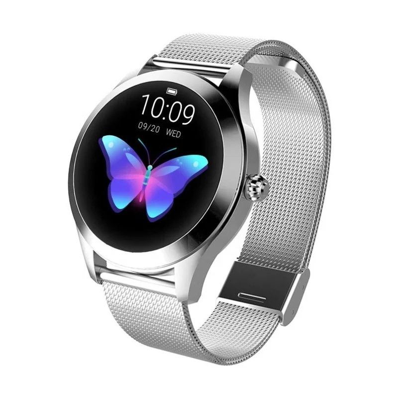 

Stainless Steel Strap Lady Smart Watch Kw10 with Blood Pressure Heart Rate Sleeping Monitor