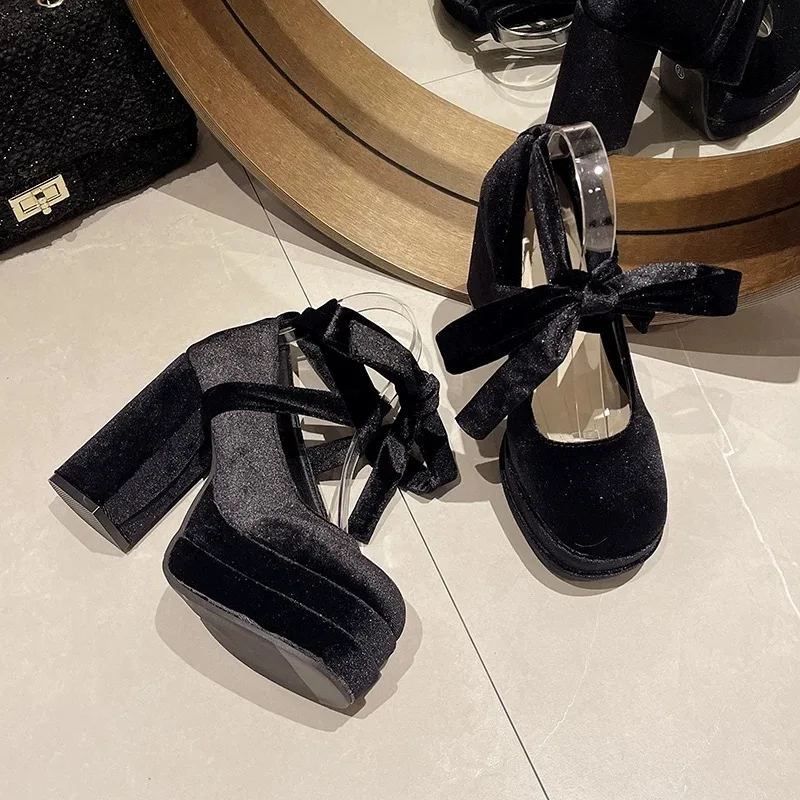 Дизайнерская женская обувь Мэри Джейн на платформе мода 12 см толстом высоком