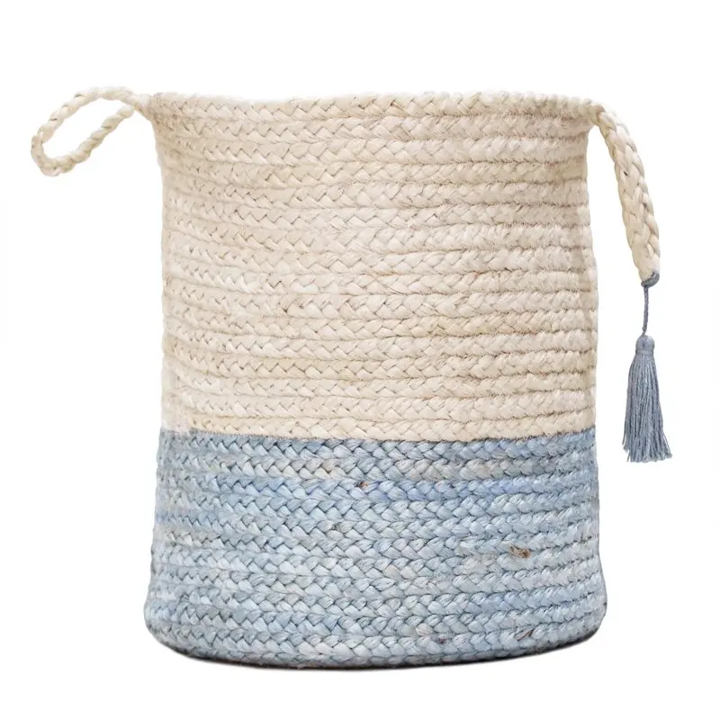 

Block Modern Jute Basket, 17", Cream / Blue, Count - 1